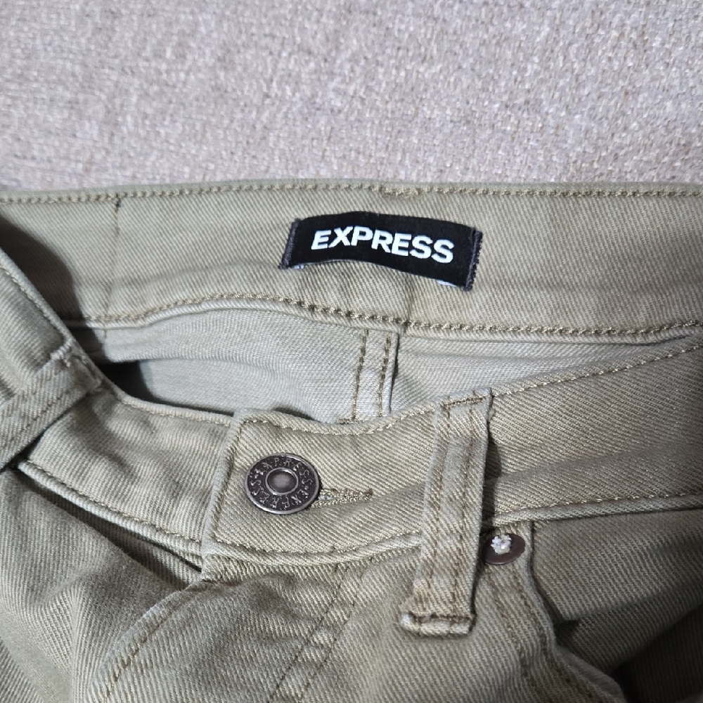 Express Men's Skinny Jeans in Olive - Picture 2 of 10